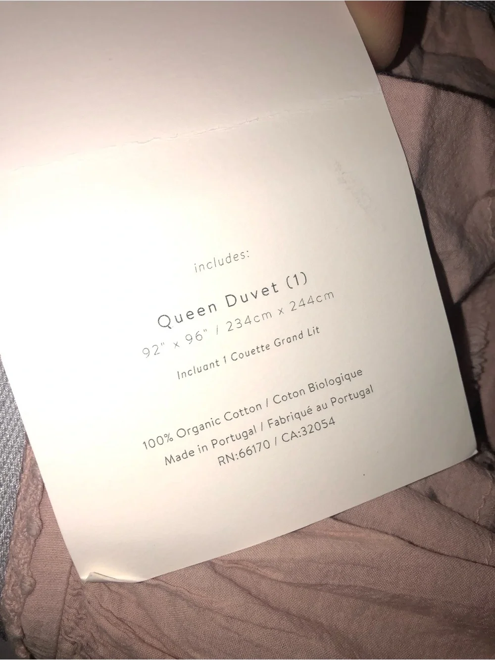 New Anthropologie Blush Peach Queen Organic Cotton Spa Sateen Ruffle Duvet Cover